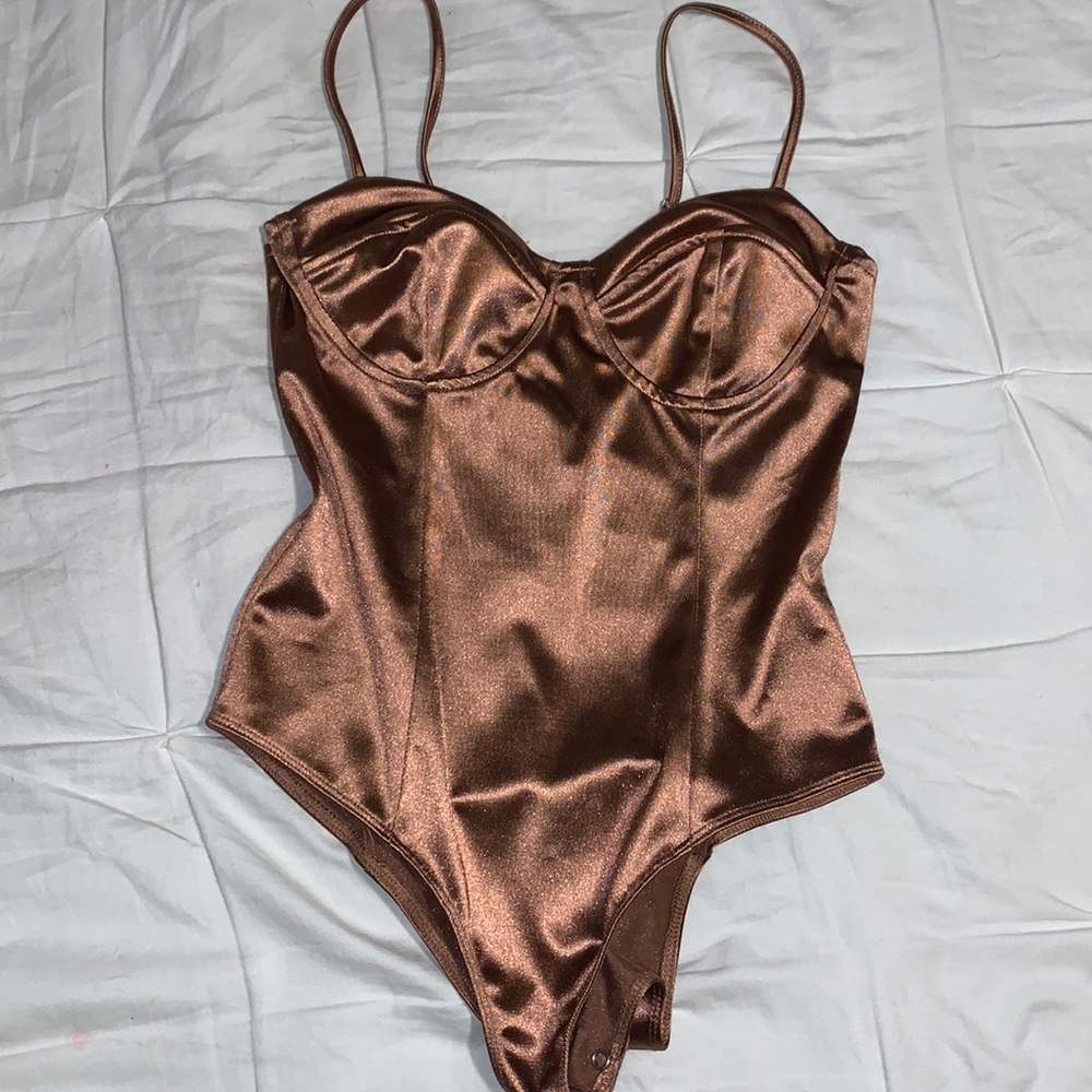 Forever 21, S, Brown Metallic Bodysuit